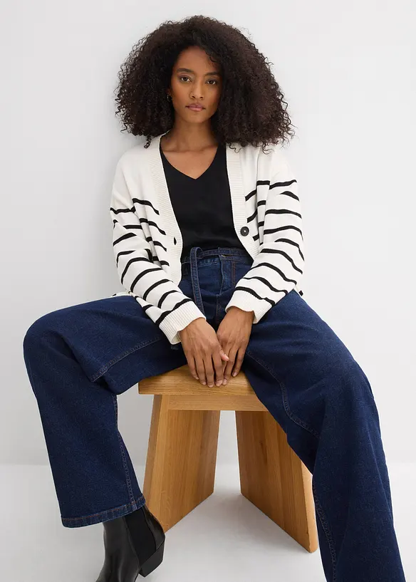 Jean barrel taille mi-haute, bonprix