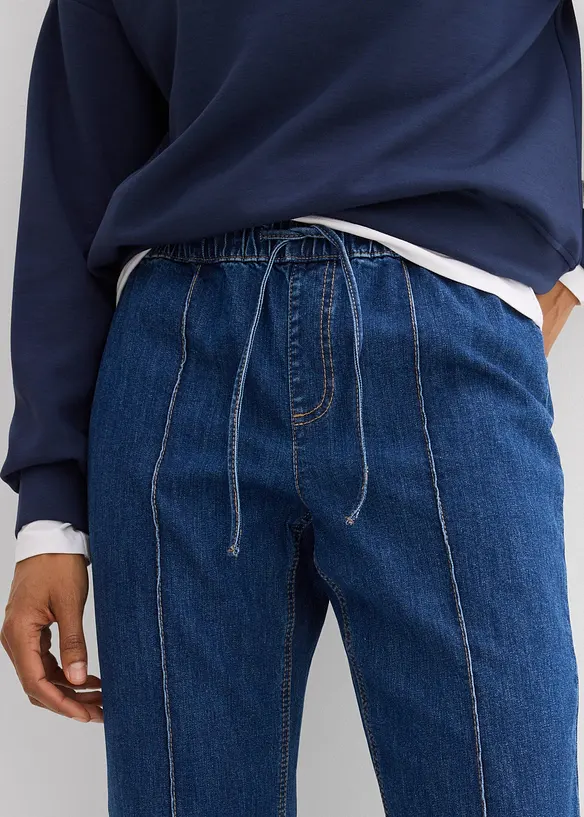 Jean bootcut taille mi-haute et &eacute;lastiqu&eacute;e, bonprix