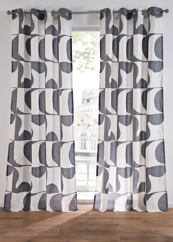 Voilage &agrave; imprim&eacute; graphique (1 pce), bonprix