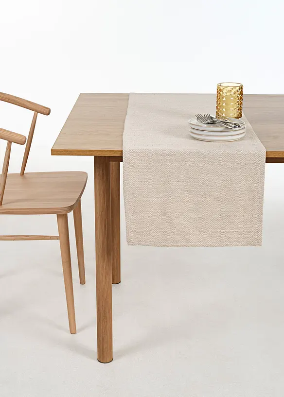 Chemin de table tiss&eacute; en coton, bonprix