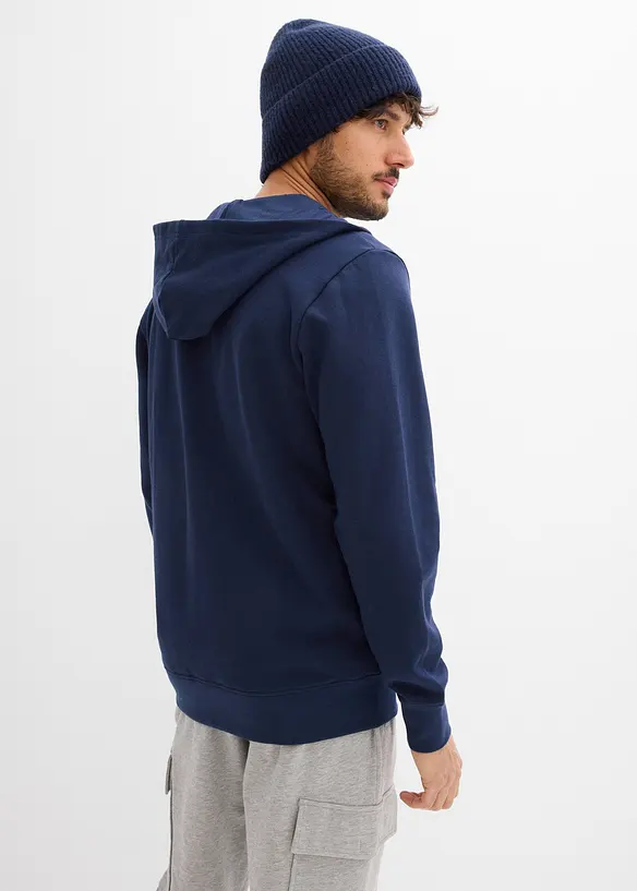 Sweat zipp&eacute; &agrave; capuche, 100% coton, bonprix