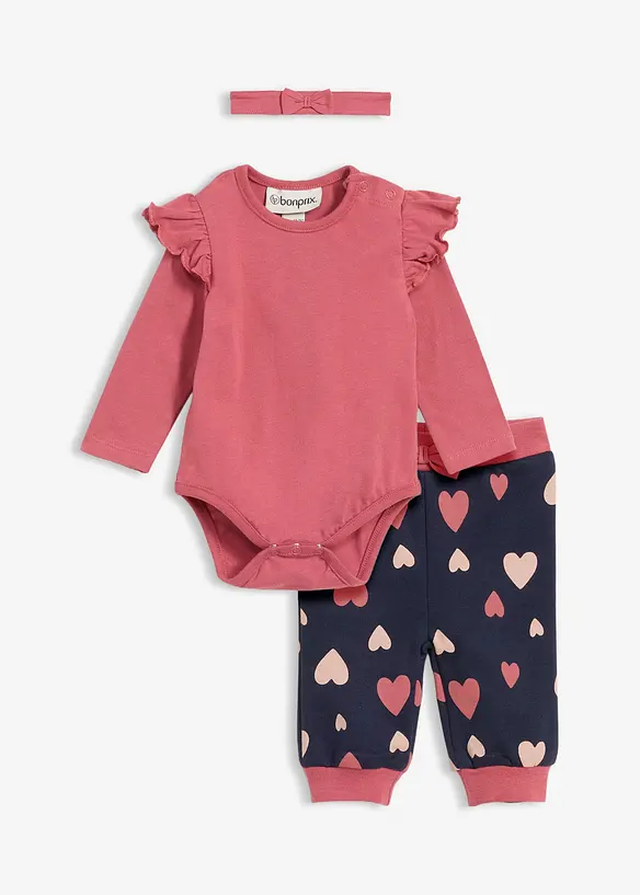 Body, pantalon, bandeau (ens. 3 pces), bonprix