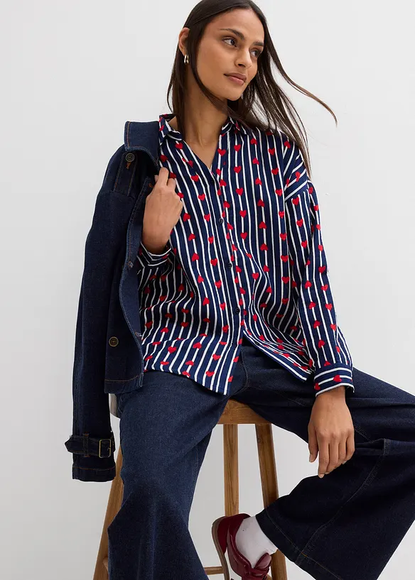 Chemisier doux et oversize en gaze de coton, bonprix