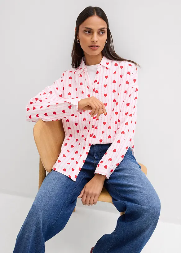 Chemisier doux et oversize en gaze de coton, bonprix