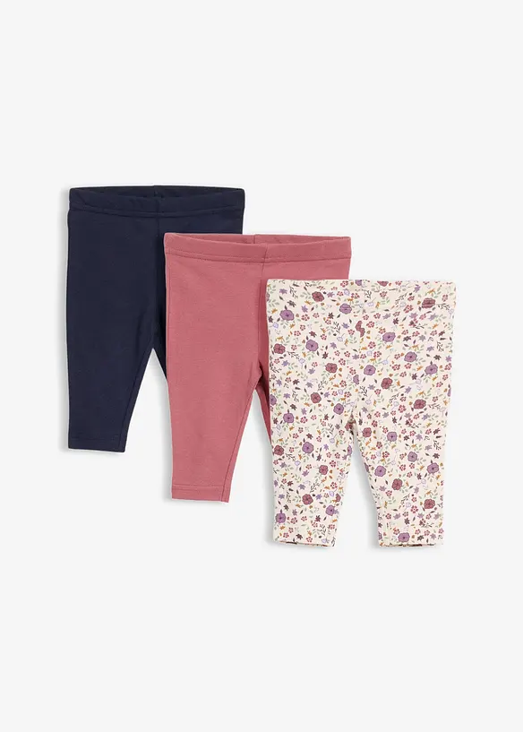 Lot de 3 leggings 100% coton, bonprix
