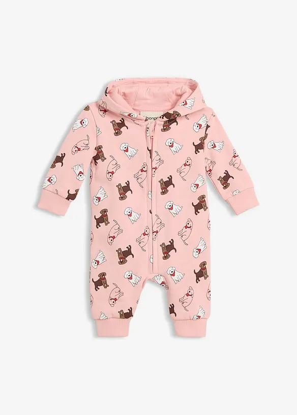 Combinaison sweat &agrave; capuche 100% coton, bonprix