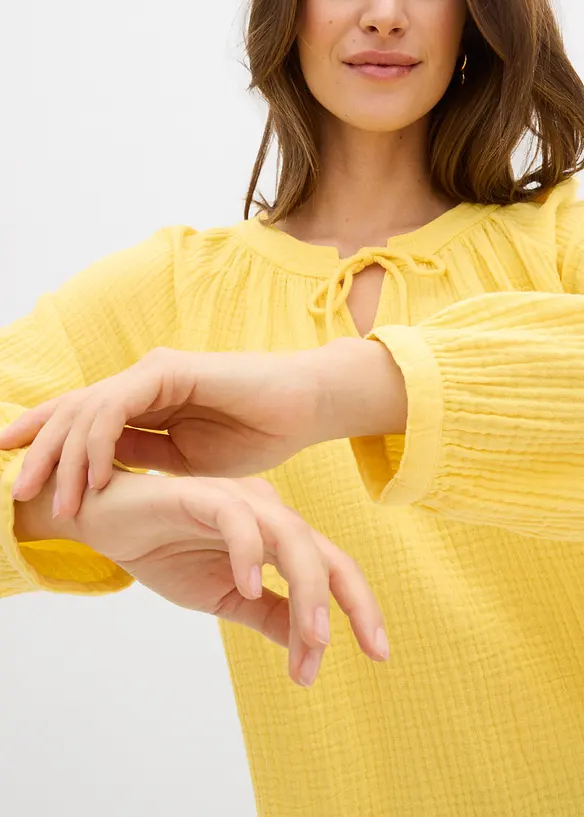 Blouse T-shirt en gaze de coton, bonprix