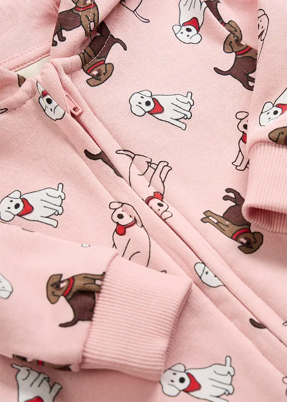 Combinaison sweat &agrave; capuche 100% coton, bonprix