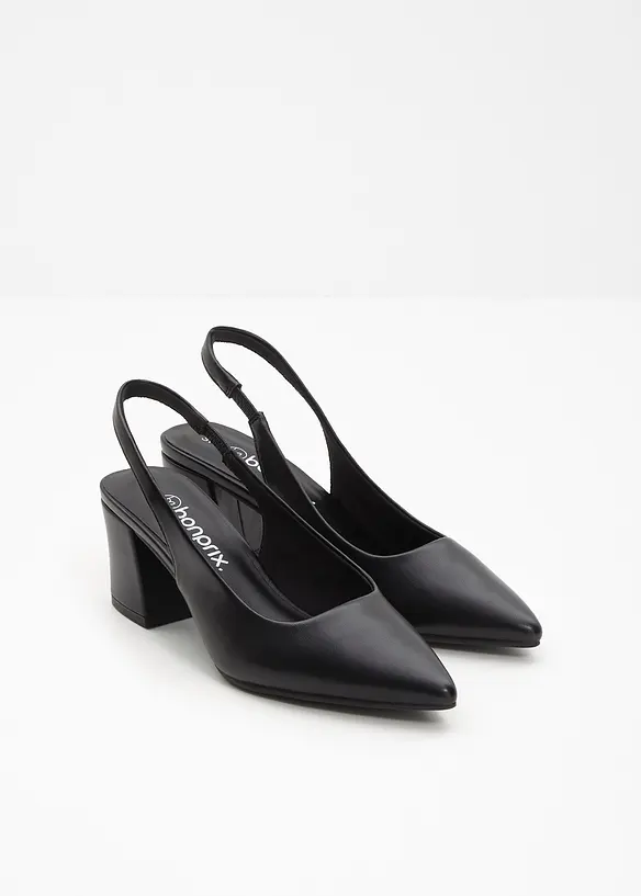 Escarpins slingback &agrave; talon carr&eacute;, bonprix