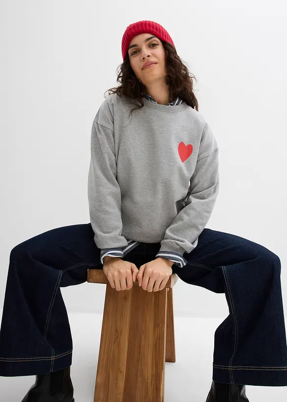 Sweat-shirt oversize en coton, bonprix