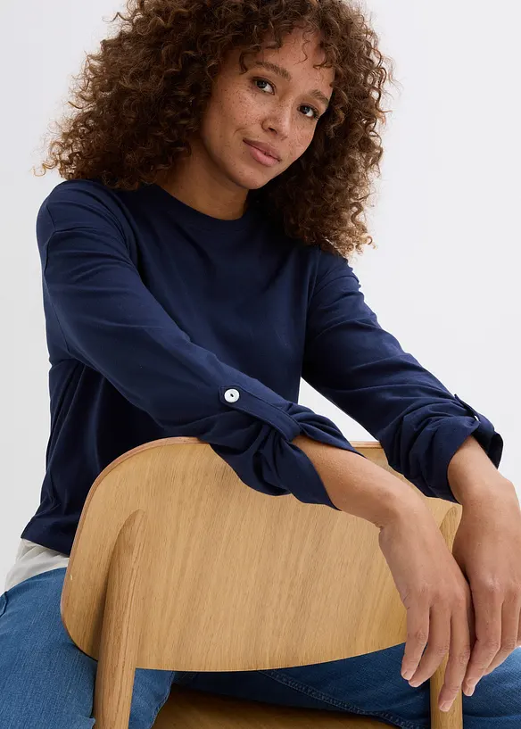 T-shirt avec empi&egrave;cement chemisier, bonprix