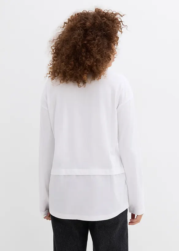 T-shirt avec empi&egrave;cement chemisier, bonprix