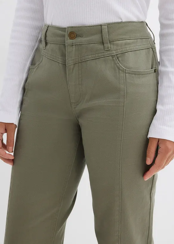 Pantalon en twill coton &eacute;lasthanne, bonprix