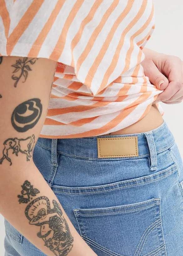 Bermuda en jean, taille mi-haute, bonprix