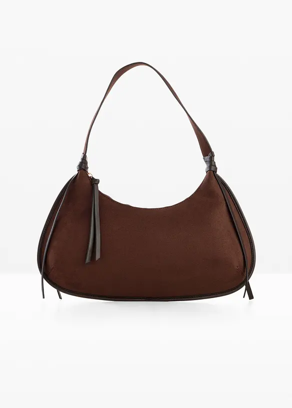 Sac &agrave; bandouli&egrave;re en su&eacute;dine avec passepoil, bonprix