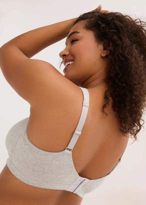 Lot de 2 soutiens-gorge d&rsquo;allaitement sans armatures avec coton et dentelle, bonprix