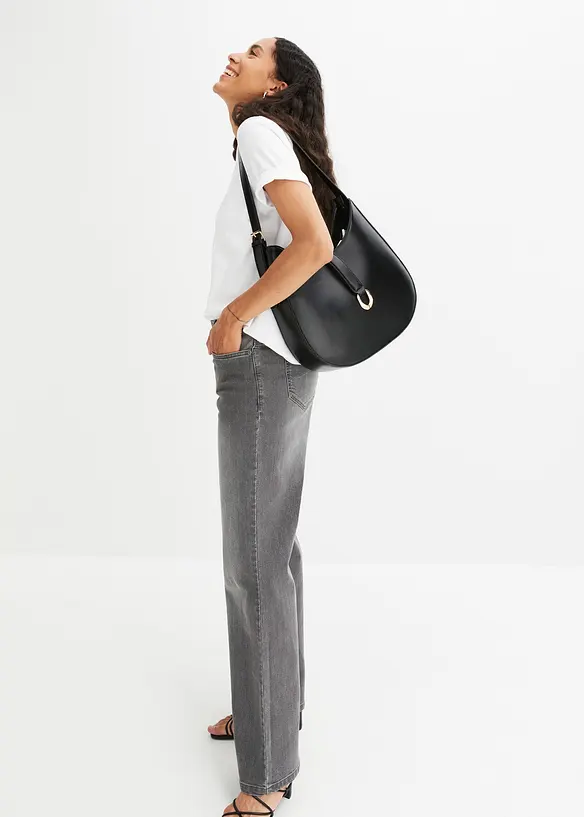 Jean large taille mi-haute, extensible, bonprix