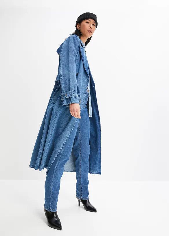 Jean droit taille mi-haute, extensible, bonprix