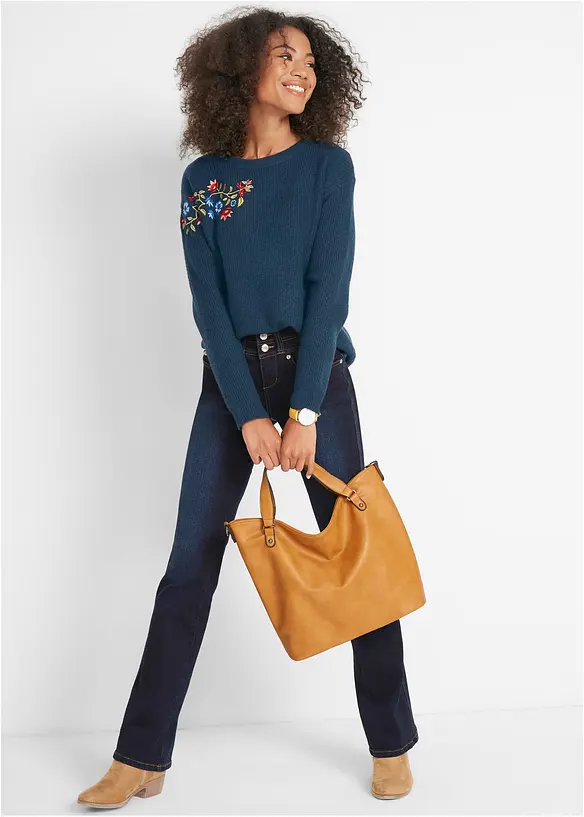 Jean bootcut taille haute, sculptant, bonprix