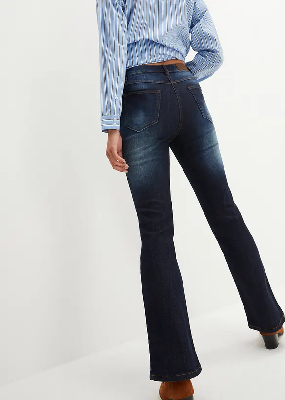 Jean bootcut taille mi-haute, extensible, bonprix
