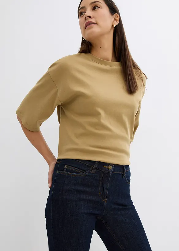 Jean bootcut taille mi-haute, extensible, bonprix