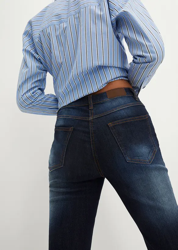 Jean bootcut taille mi-haute, extensible, bonprix