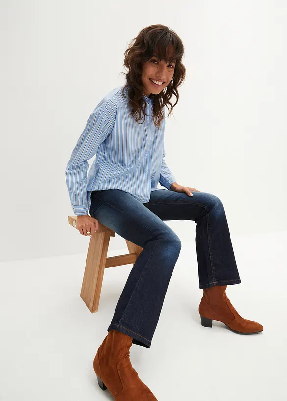 Jean bootcut taille mi-haute, extensible, bonprix