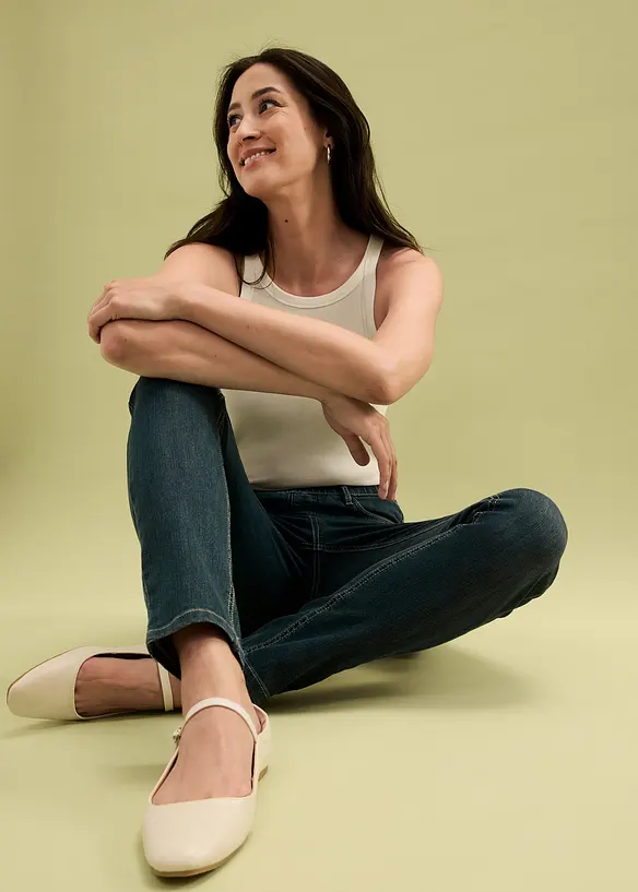 Jegging extensible, taille haute et &eacute;lastiqu&eacute;e, bonprix