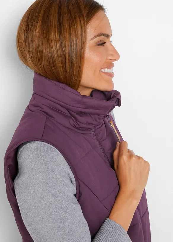 Longue doudoune sans manches &agrave; col montant, bonprix