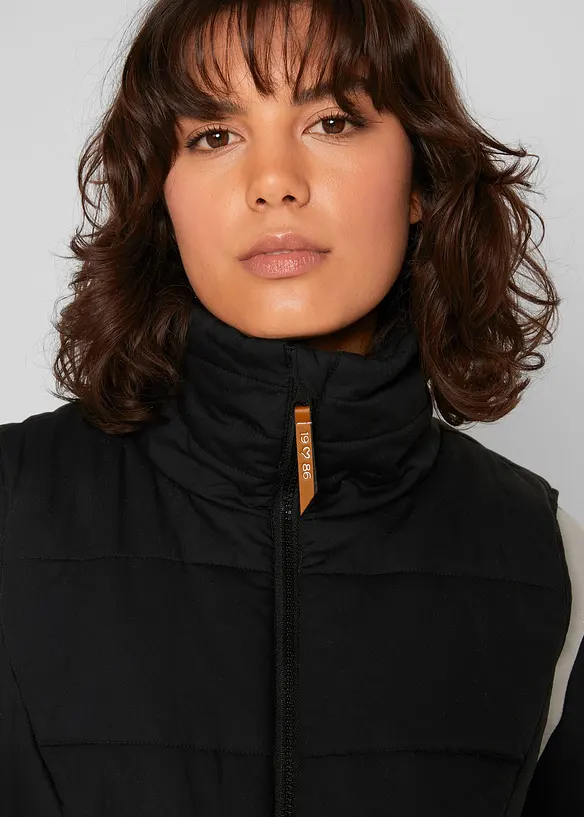 Longue doudoune sans manches &agrave; col montant, bonprix