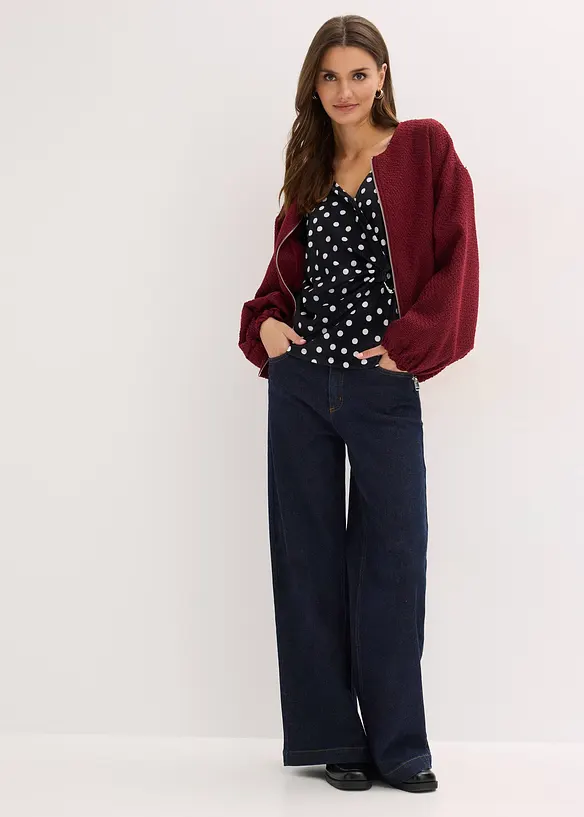 T-shirt manches longues en jersey textur&eacute;, bonprix