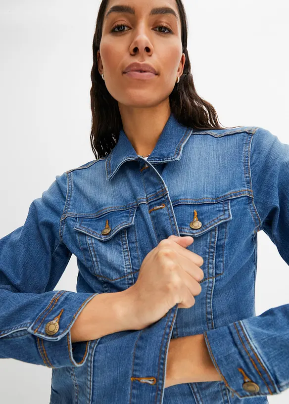 Veste en jean extensible, basique, bonprix