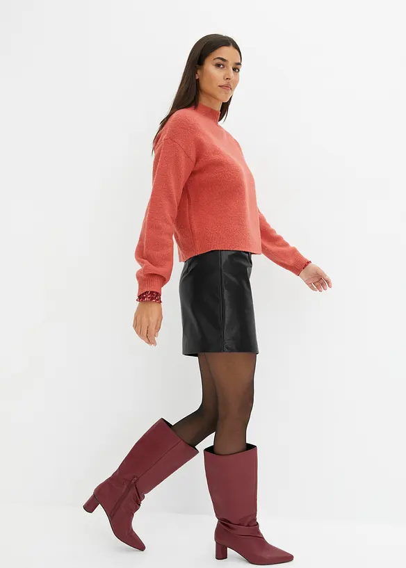 Mini-jupe enduite, bonprix