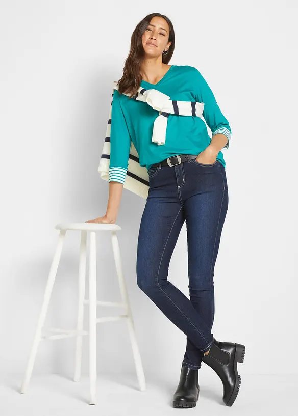 Jean skinny taille mi-haute, extensible, bonprix