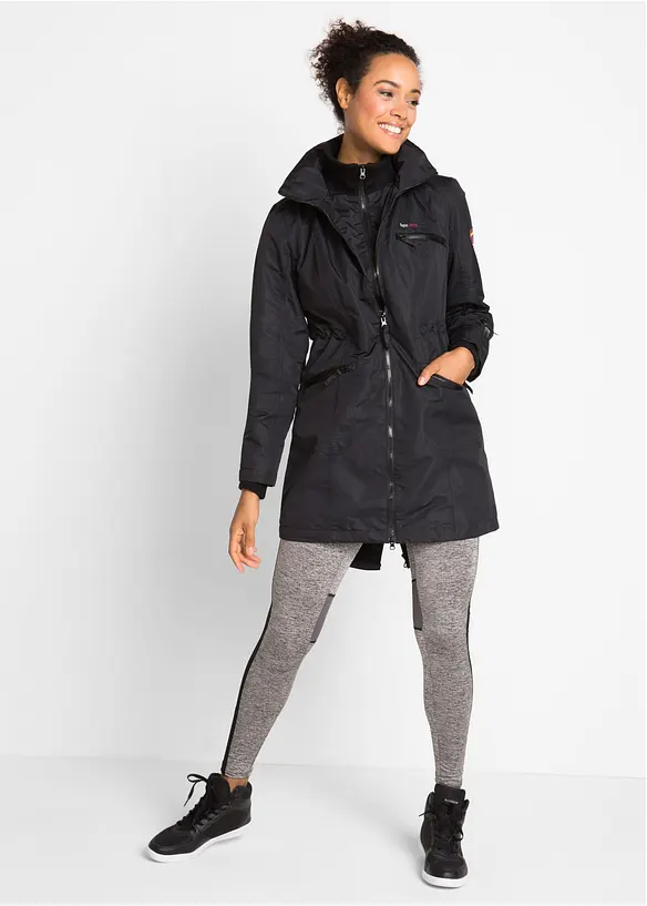 Parka de mi-saison imperm&eacute;able &agrave; capuche, style 2-en-1, bonprix