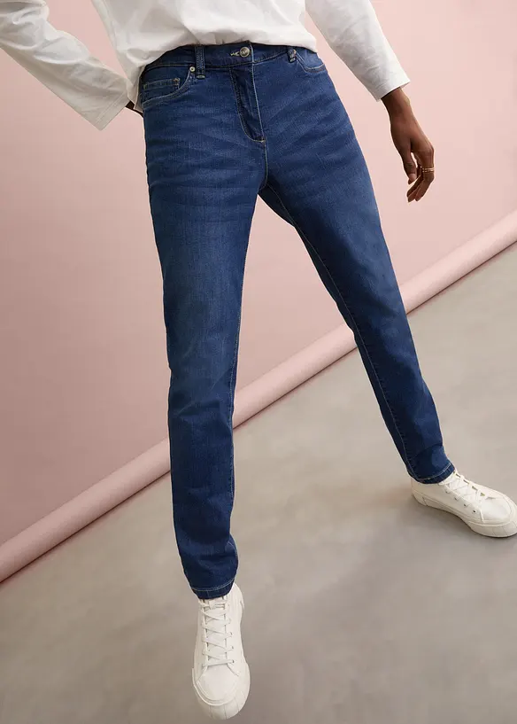 Jean boyfriend taille mi-haute, extensible, bonprix