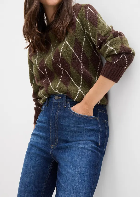 Jean skinny taille haute, cropped, bonprix