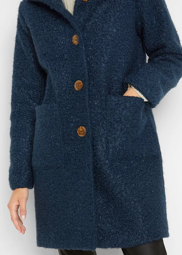 Manteau en boucl&eacute; avec poches, bonprix