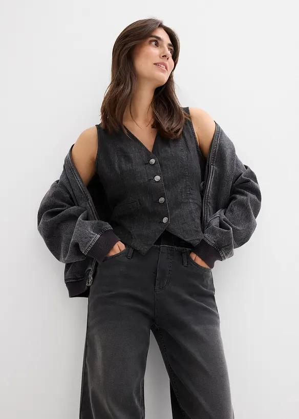 Jean large taille haute, bonprix