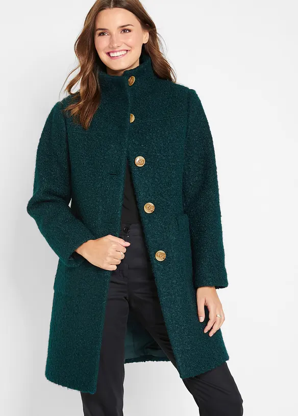 Manteau en boucl&eacute; avec poches, bonprix