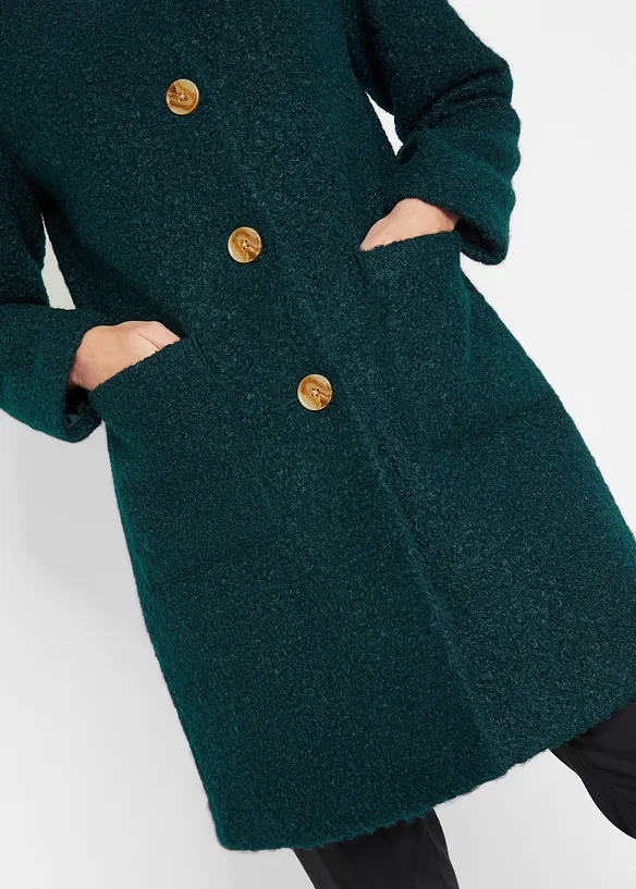 Manteau en boucl&eacute; avec poches, bonprix