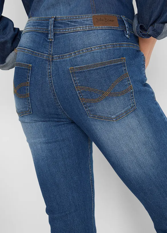 Jean slim taille mi-haute, raccourci, bonprix