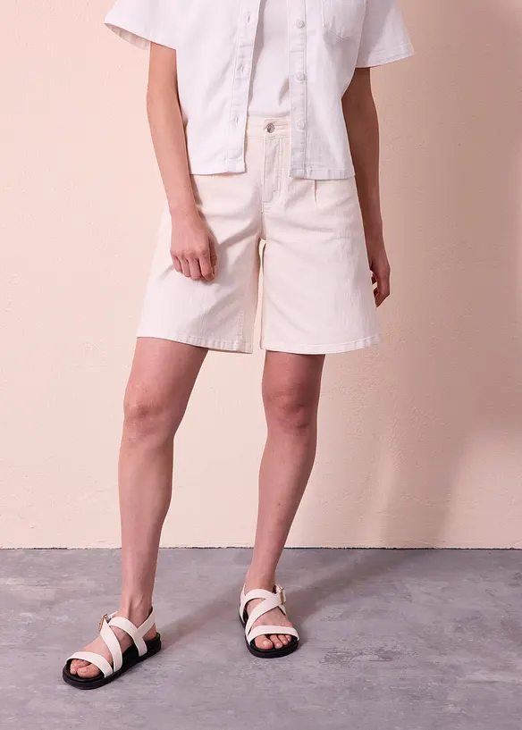 Bermuda en jean, taille mi-haute, bonprix