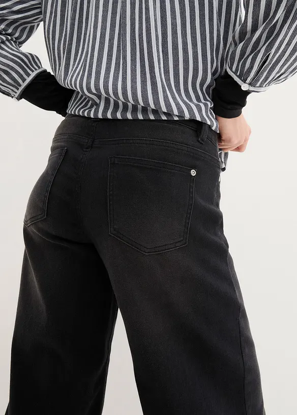 Jupe-culotte 7/8 en jean extensible ultra-doux, bonprix