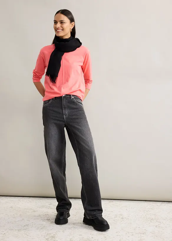 Jean large taille haute, bonprix