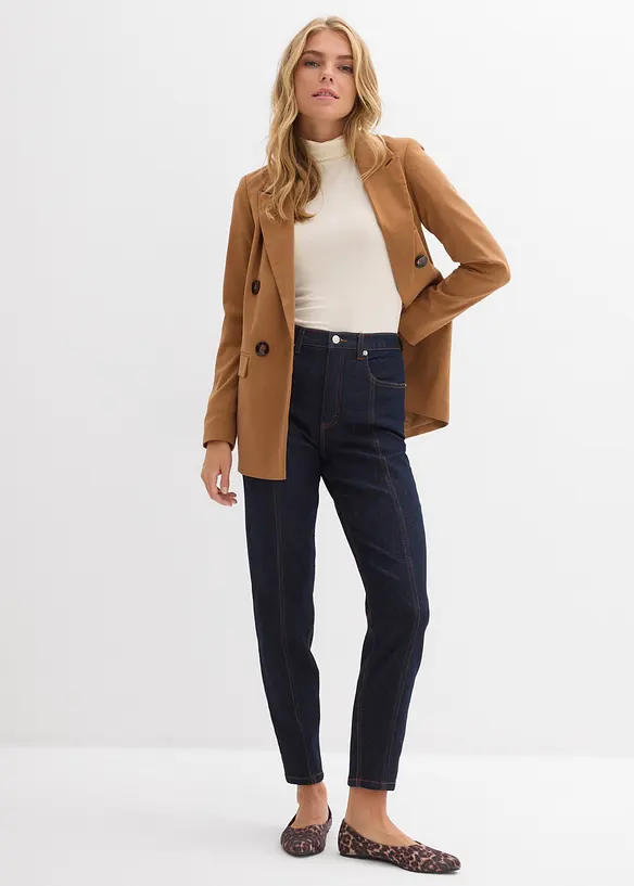 Jean mom taille haute, extensible, bonprix