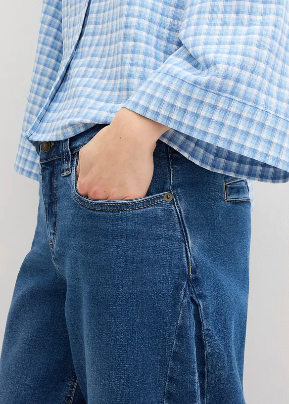 Jean barrel taille mi-haute, cropped, bonprix