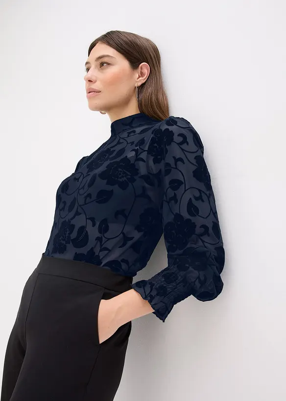 T-shirt manches longues l&eacute;g&egrave;rement transparent, bonprix