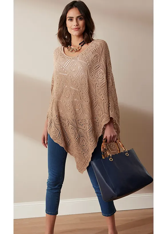 Poncho en crochet, bonprix