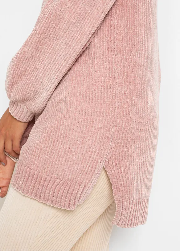 Pull long en maille chenille, bonprix